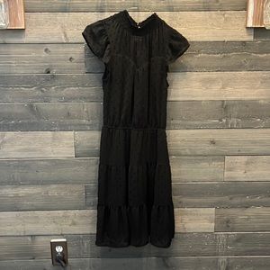Monteau Black Short Sleeve Black Dress